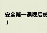 安全第一课观后感600字（安全第一课观后感）