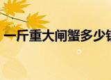 一斤重大闸蟹多少钱（大闸蟹多少钱一公斤）