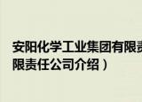 安阳化学工业集团有限责任公司（关于安阳化学工业集团有限责任公司介绍）