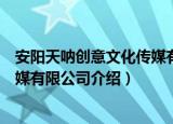 安阳天呐创意文化传媒有限公司（关于安阳天呐创意文化传媒有限公司介绍）