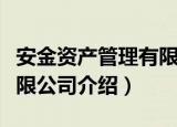 安金资产管理有限公司（关于安金资产管理有限公司介绍）