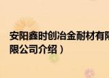安阳鑫时创冶金耐材有限公司（关于安阳鑫时创冶金耐材有限公司介绍）
