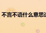 不言不语什么意思造句（不言不语什么意思）