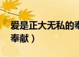 爱是正大无私的奉献 歌词（爱是正大无私的奉献）