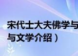 宋代士大夫佛学与文学（关于宋代士大夫佛学与文学介绍）