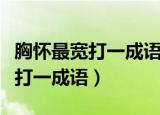 胸怀最宽打一成语是什么成语（最宽广的胸怀打一成语）