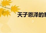 天子恩泽的意思（恩泽的意思）