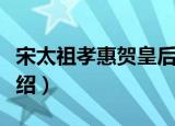 宋太祖孝惠贺皇后（关于宋太祖孝惠贺皇后介绍）