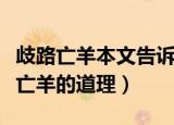 歧路亡羊本文告诉了我们一个什么道理（歧路亡羊的道理）
