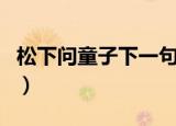松下问童子下一句怎么说（松下问童子下一句）