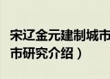 宋辽金元建制城市研究（关于宋辽金元建制城市研究介绍）