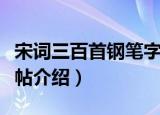 宋词三百首钢笔字帖（关于宋词三百首钢笔字帖介绍）