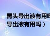 黑头导出液有用吗 会不会让毛孔变大（黑头导出液有用吗）
