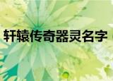 轩辕传奇器灵名字（轩辕传奇器灵怎么吞噬）