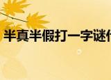 半真半假打一字谜什么字（半真半假打一字）