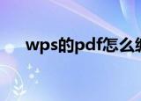 wps的pdf怎么编辑文字（wps的pdf）