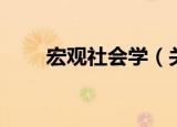 宏观社会学（关于宏观社会学介绍）