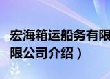 宏海箱运船务有限公司（关于宏海箱运船务有限公司介绍）