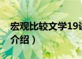 宏观比较文学19讲（关于宏观比较文学19讲介绍）