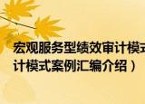 宏观服务型绩效审计模式案例汇编（关于宏观服务型绩效审计模式案例汇编介绍）