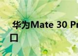  华为Mate 30 Pro泄露图像显示圆形相机切口
