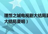 理想之城电视剧大结局夏明和谁在一起了（理想之城电视剧大结局夏明）