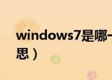 windows7是哪一种（windows7是什么意思）
