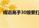 成语高手30级要打多少道题目（成语高手）