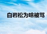 白岩松为啥被骂（白岩松谈一确诊被骂）