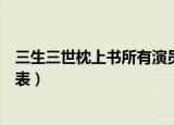 三生三世枕上书所有演员表介绍（三生三世枕书演最全演员表）