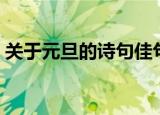 关于元旦的诗句佳句七言（关于元旦的诗句）