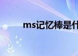 ms记忆棒是什么（记忆棒是什么）