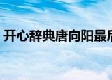开心辞典唐向阳最后一期（开心辞典唐向阳）