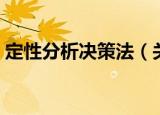 定性分析决策法（关于定性分析决策法介绍）