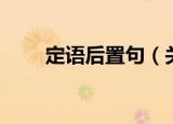 定语后置句（关于定语后置句介绍）