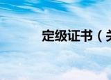 定级证书（关于定级证书介绍）