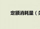 定额消耗量（关于定额消耗量介绍）