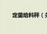 定量给料秤（关于定量给料秤介绍）