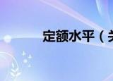 定额水平（关于定额水平介绍）