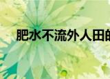 肥水不流外人田的下一句是什么（肥水）