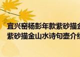 宜兴窑杨彭年款紫砂描金山水诗句壶（关于宜兴窑杨彭年款紫砂描金山水诗句壶介绍）