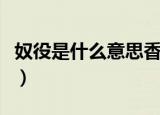奴役是什么意思香港败家子（奴役是什么意思）
