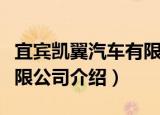 宜宾凯翼汽车有限公司（关于宜宾凯翼汽车有限公司介绍）