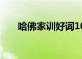 哈佛家训好词100个（哈佛家训好词）