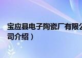 宝应县电子陶瓷厂有限公司（关于宝应县电子陶瓷厂有限公司介绍）