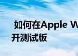  如何在Apple Watch上获得watchOS 7公开测试版