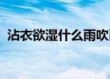 沾衣欲湿什么雨吹面不寒什么风出自哪首诗