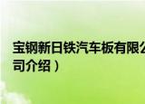 宝钢新日铁汽车板有限公司（关于宝钢新日铁汽车板有限公司介绍）