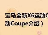 宝马全新X6运动Coupe（关于宝马全新X6运动Coupe介绍）