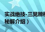 实战绝技-三晃膀秘解（关于实战绝技-三晃膀秘解介绍）